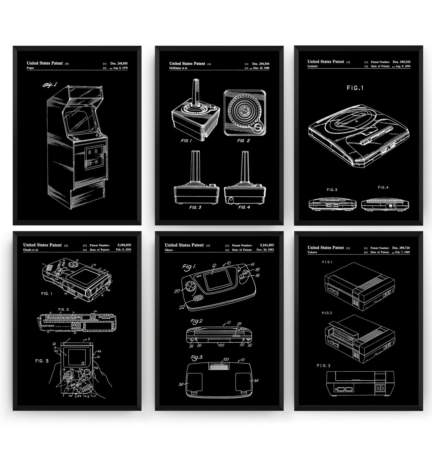 Gaming Set Of 6 Patent Prints - Magic Posters