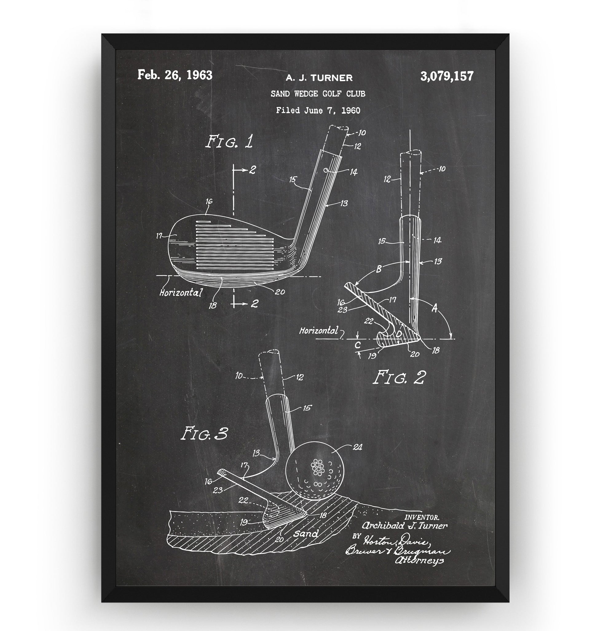 Golf Sand Wedge 1963 Patent Print - Magic Posters