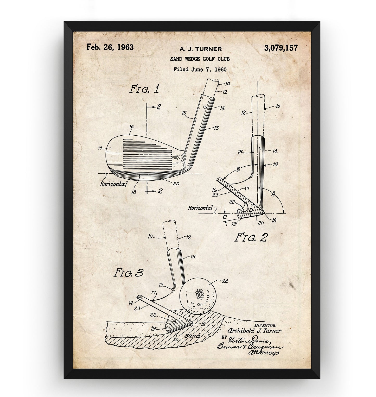 Golf Sand Wedge 1963 Patent Print - Magic Posters