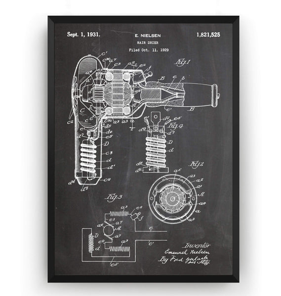 Hair Dryer 1931 Patent Print - Magic Posters