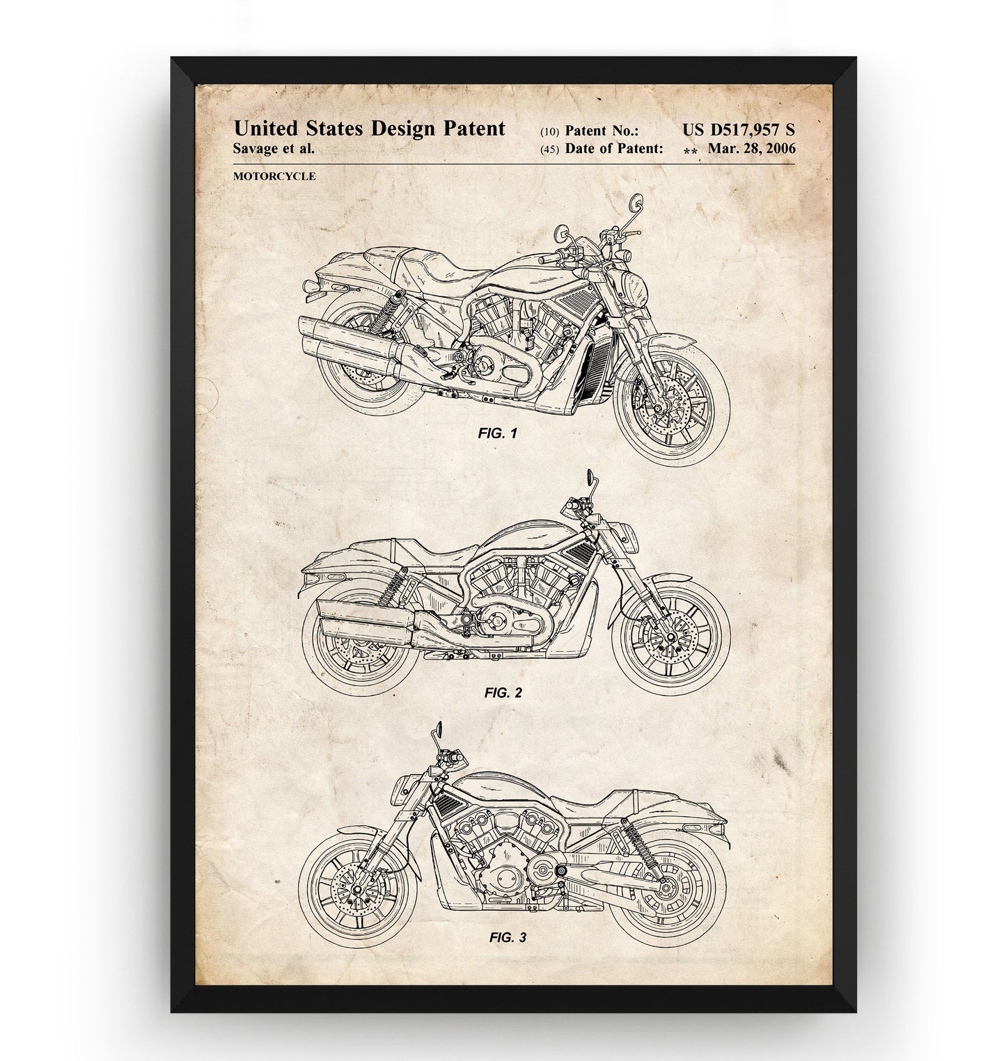 Harley Davidson Motorcycle 2006 Patent Print - Magic Posters