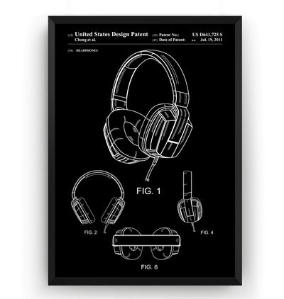 Headphones 2011 Patent Print - Magic Posters