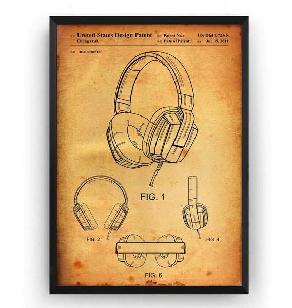 Headphones 2011 Patent Print - Magic Posters
