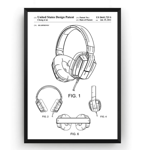 Headphones 2011 Patent Print - Magic Posters