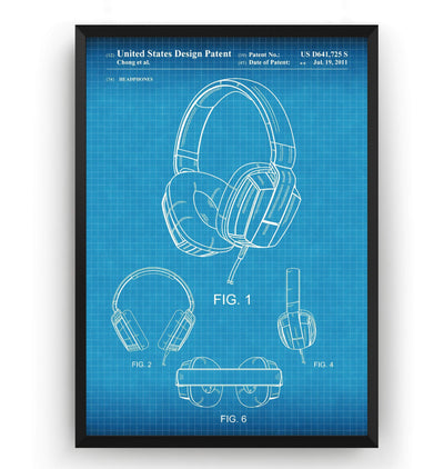 Headphones 2011 Patent Print - Magic Posters