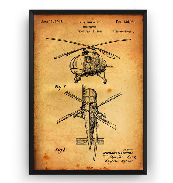 Helicopter 1946 Patent Print - Magic Posters