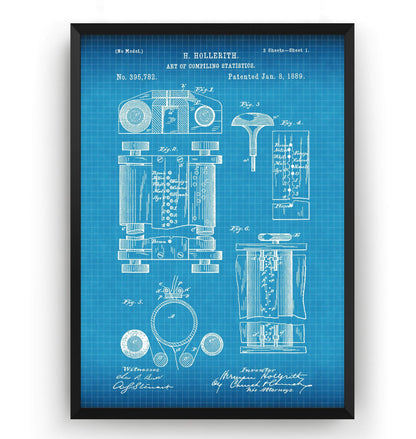 Hollerith Machine Patent Print - Magic Posters