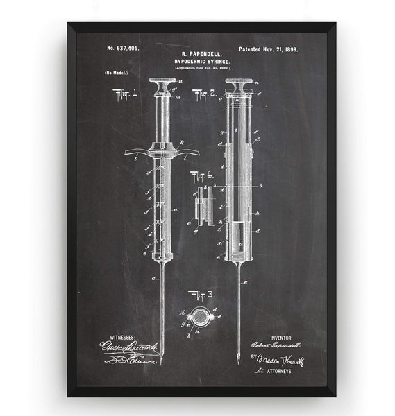 Hypodermic Syringe 1899 Patent Print - Magic Posters