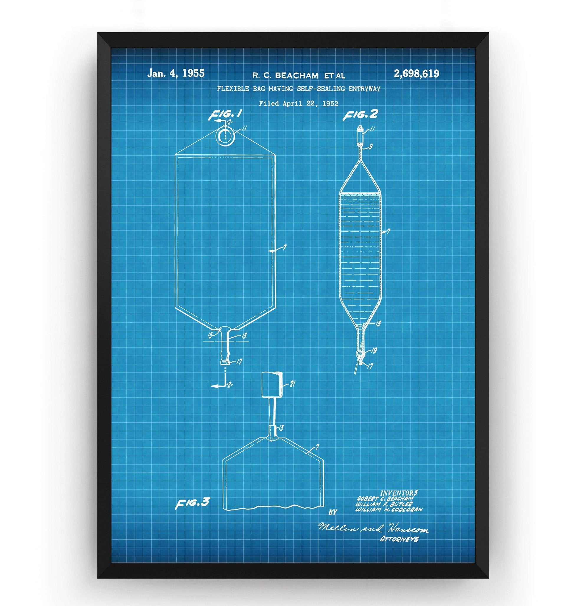 I.V. Bag 1955 Patent Print - Magic Posters