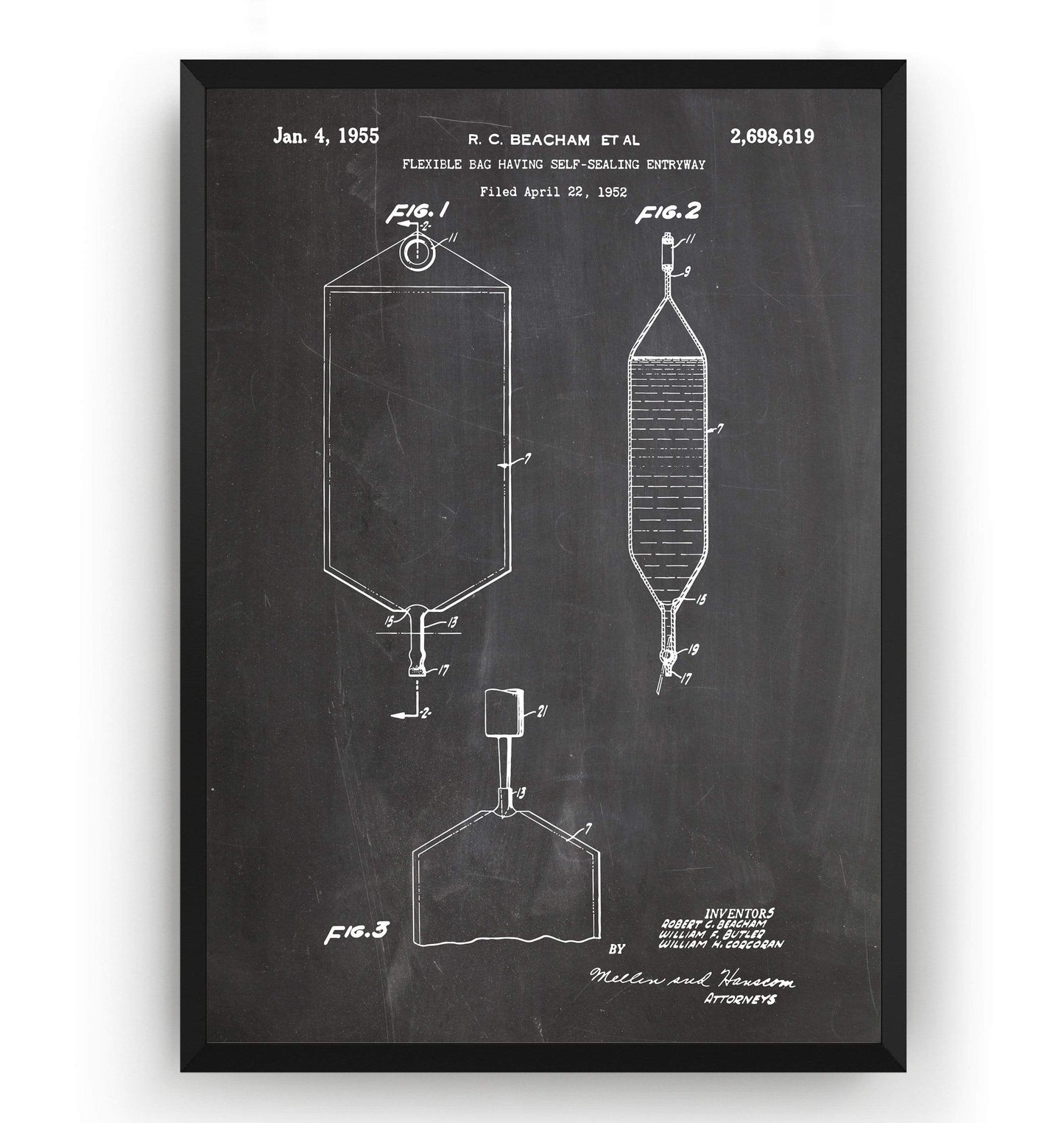 I.V. Bag 1955 Patent Print - Magic Posters