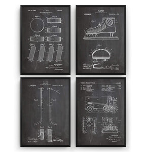 Ice Hockey Set Of 4 Patent Prints - Magic Posters
