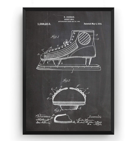 Ice Hockey Skates Patent Print - Magic Posters