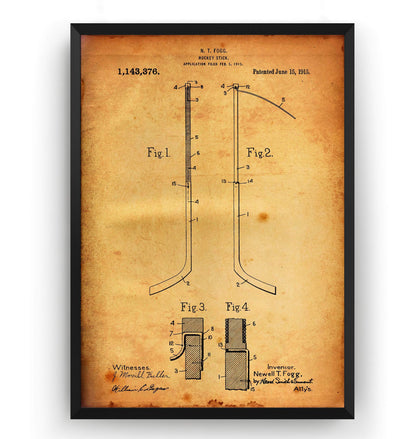 Ice Hockey Stick Patent Print - Magic Posters