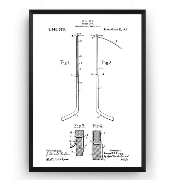 Ice Hockey Stick Patent Print - Magic Posters