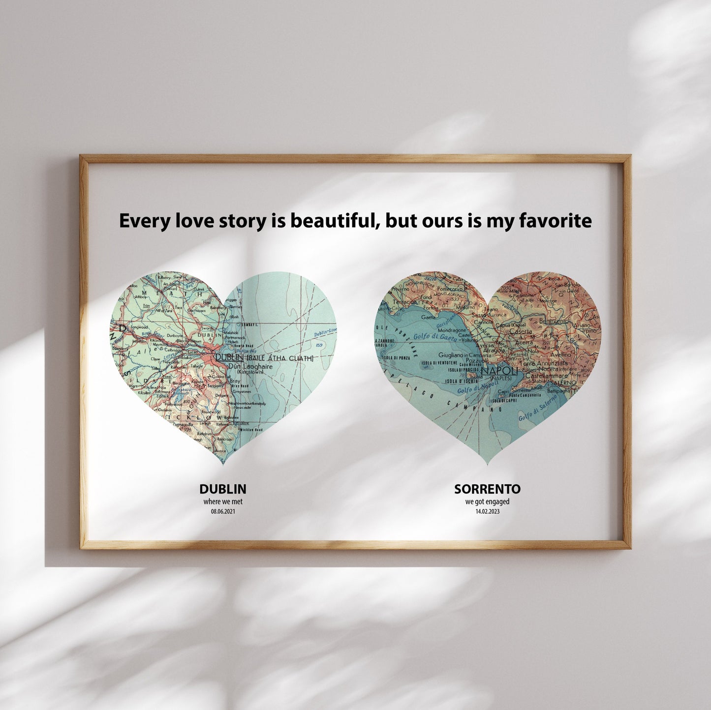 Personalised Heart Map Print - Magic Posters