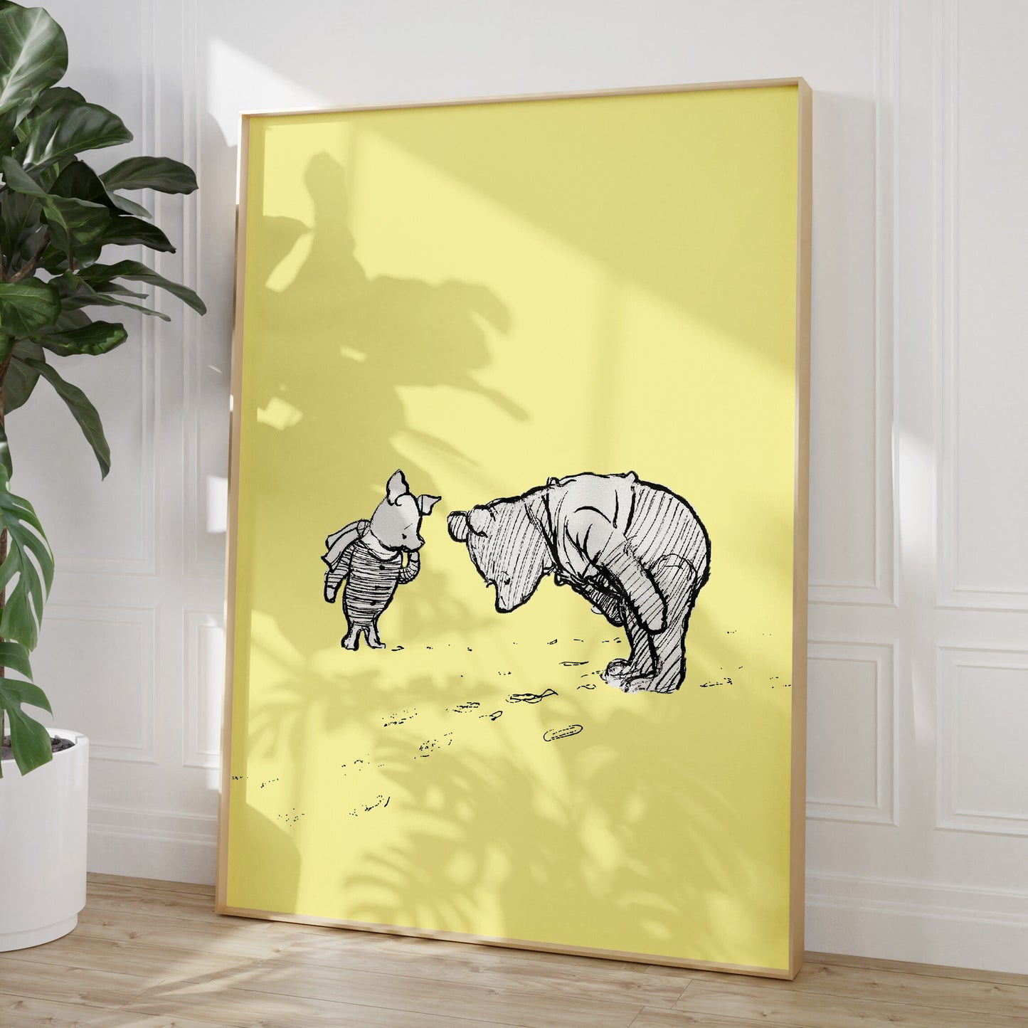 Winnie The Pooh and Piglet Print (Footprints) - Magic Posters