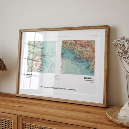 Personalised Map Print, Custom Couples Gift - Magic Posters