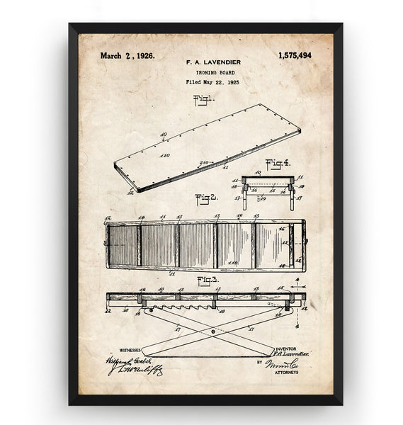 Ironing Board 1925 Patent Print - Magic Posters