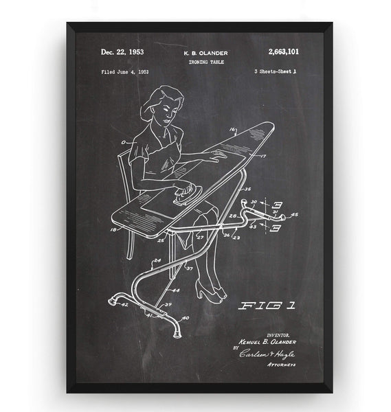 Ironing Board 1953 Patent Print - Magic Posters