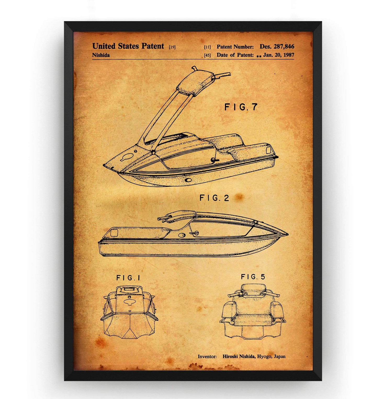 Jet Ski 1987 Patent Print - Magic Posters