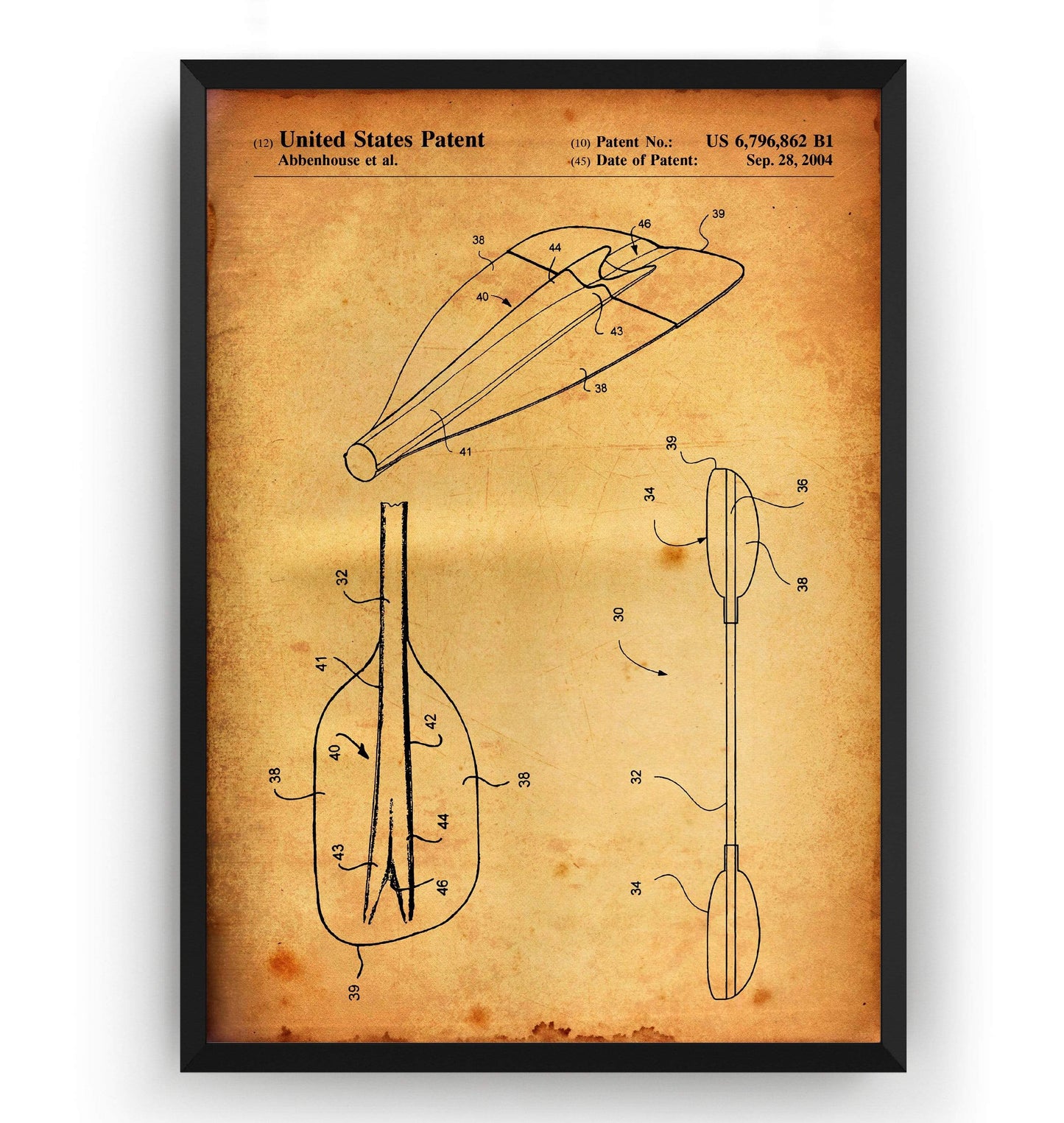 Kayak Paddle Patent Print - Magic Posters