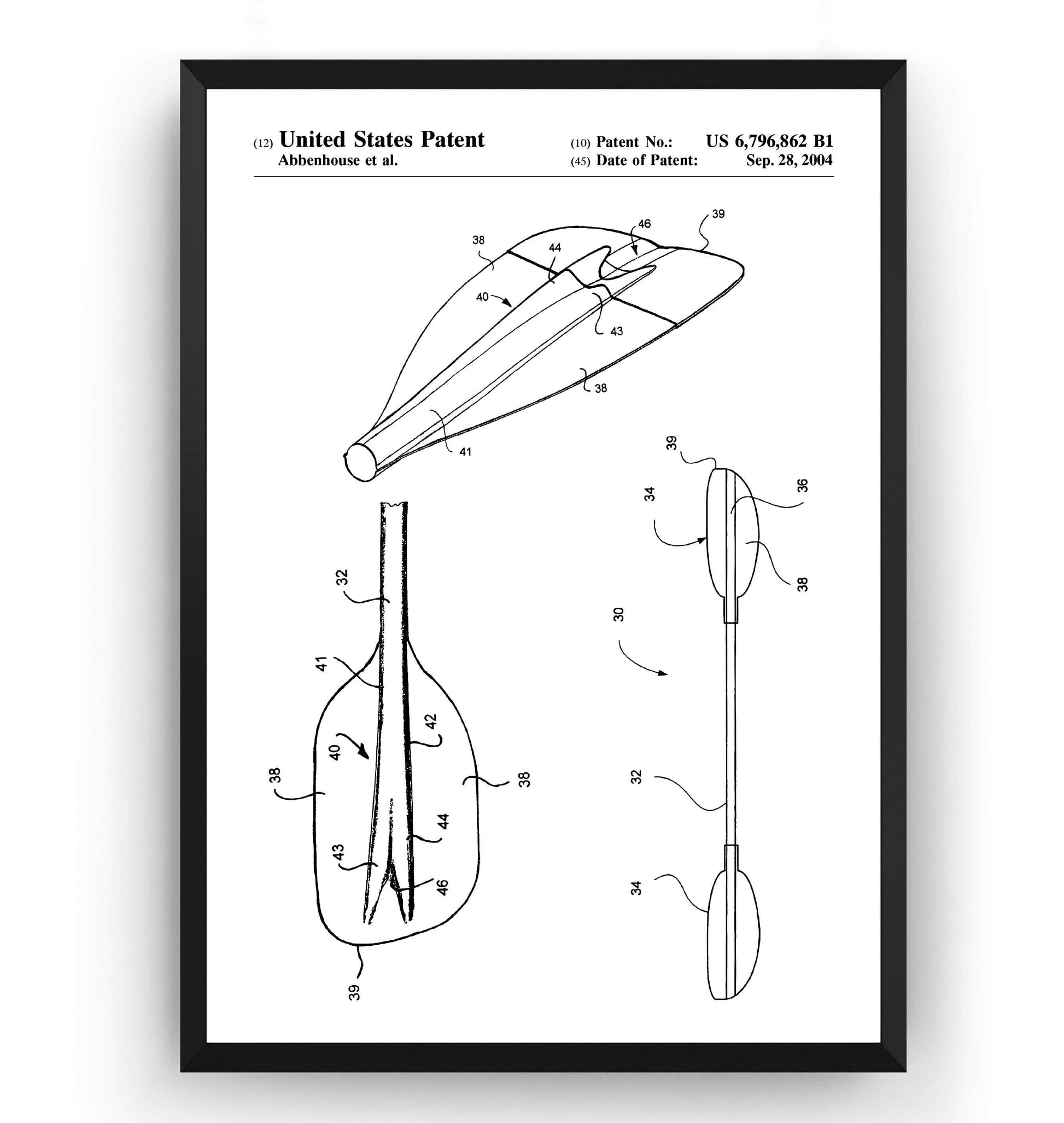 Kayak Paddle Patent Print - Magic Posters