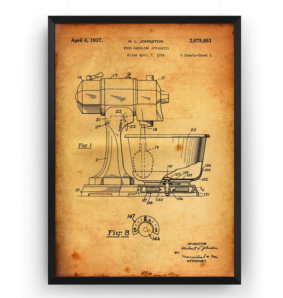 Kitchen Mixer Patent Print - Magic Posters