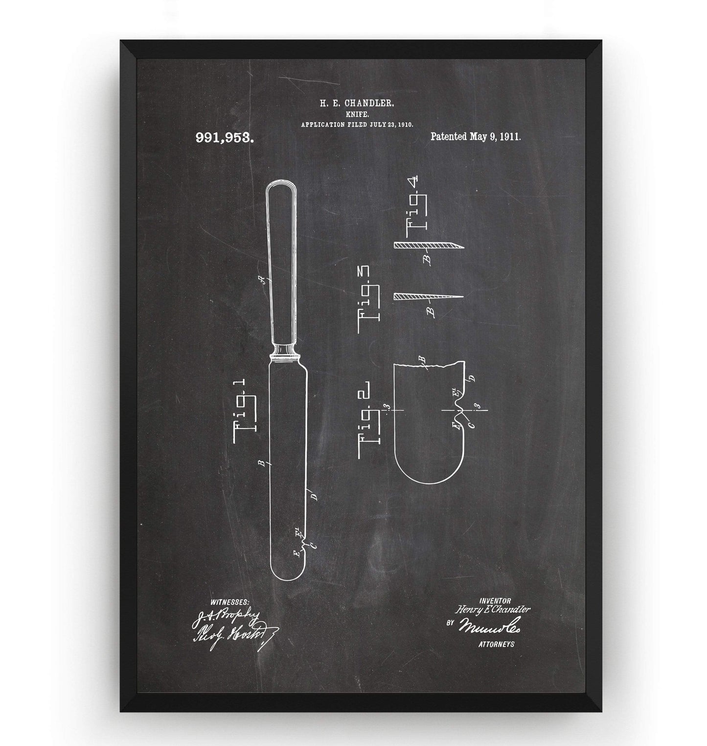 Knife 1911 Patent Print - Magic Posters
