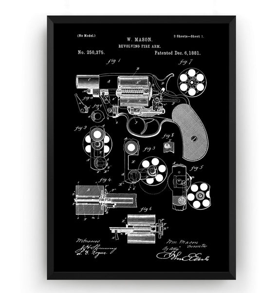 Mason Revolver Patent Print - Magic Posters