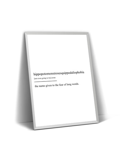 Hippopotomonstrosesquippedaliophobia Definition Print - Magic Posters