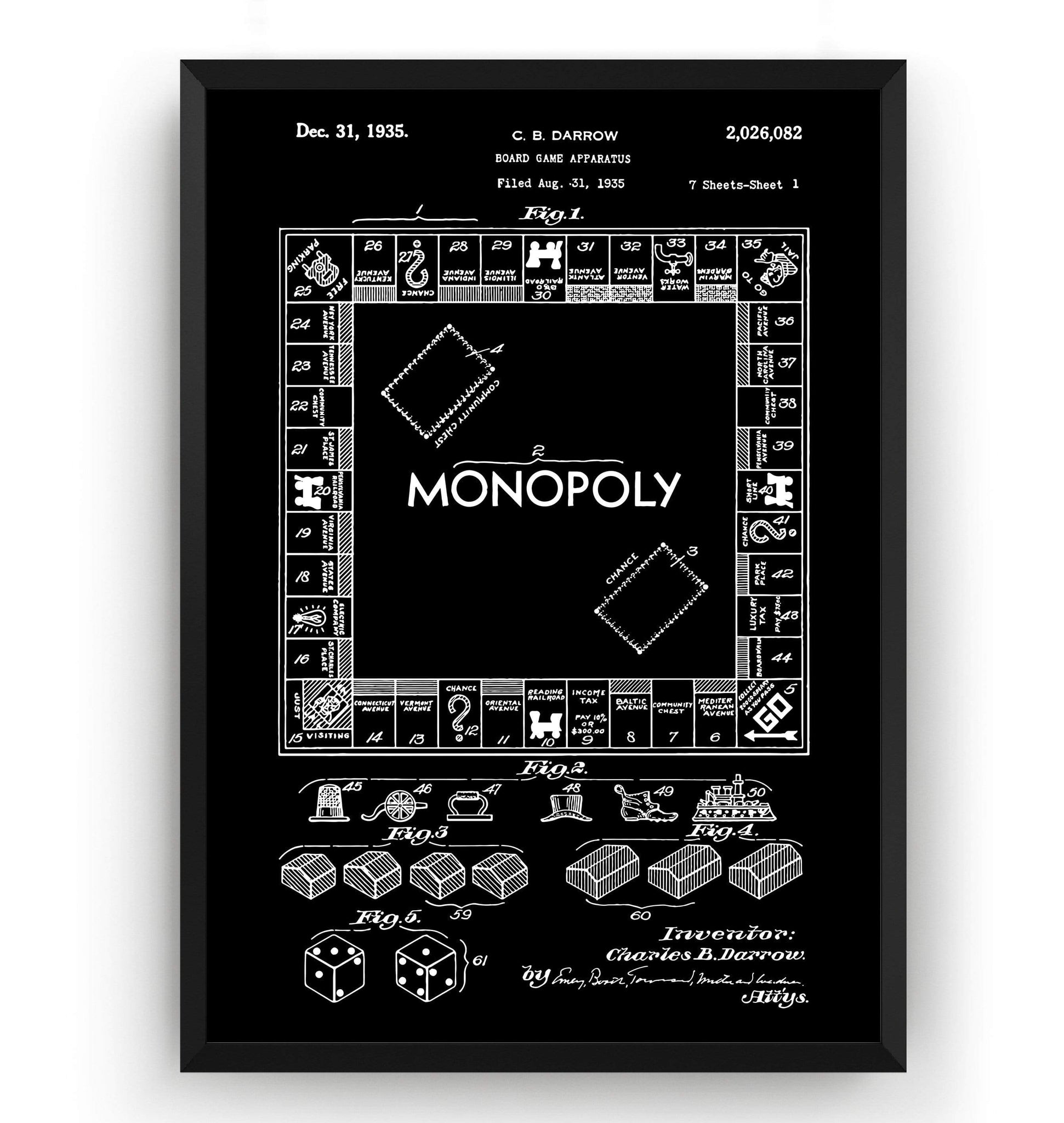 Monopoly 1935 Patent Print - Magic Posters