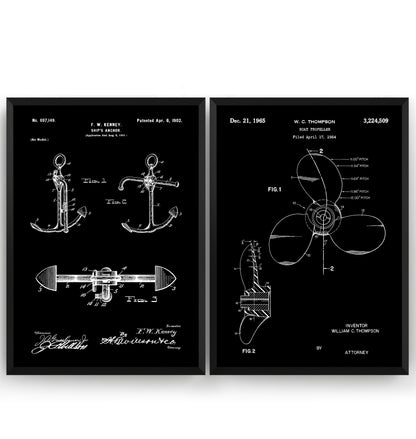 Nautical Set Of 2 Patent Prints - Magic Posters
