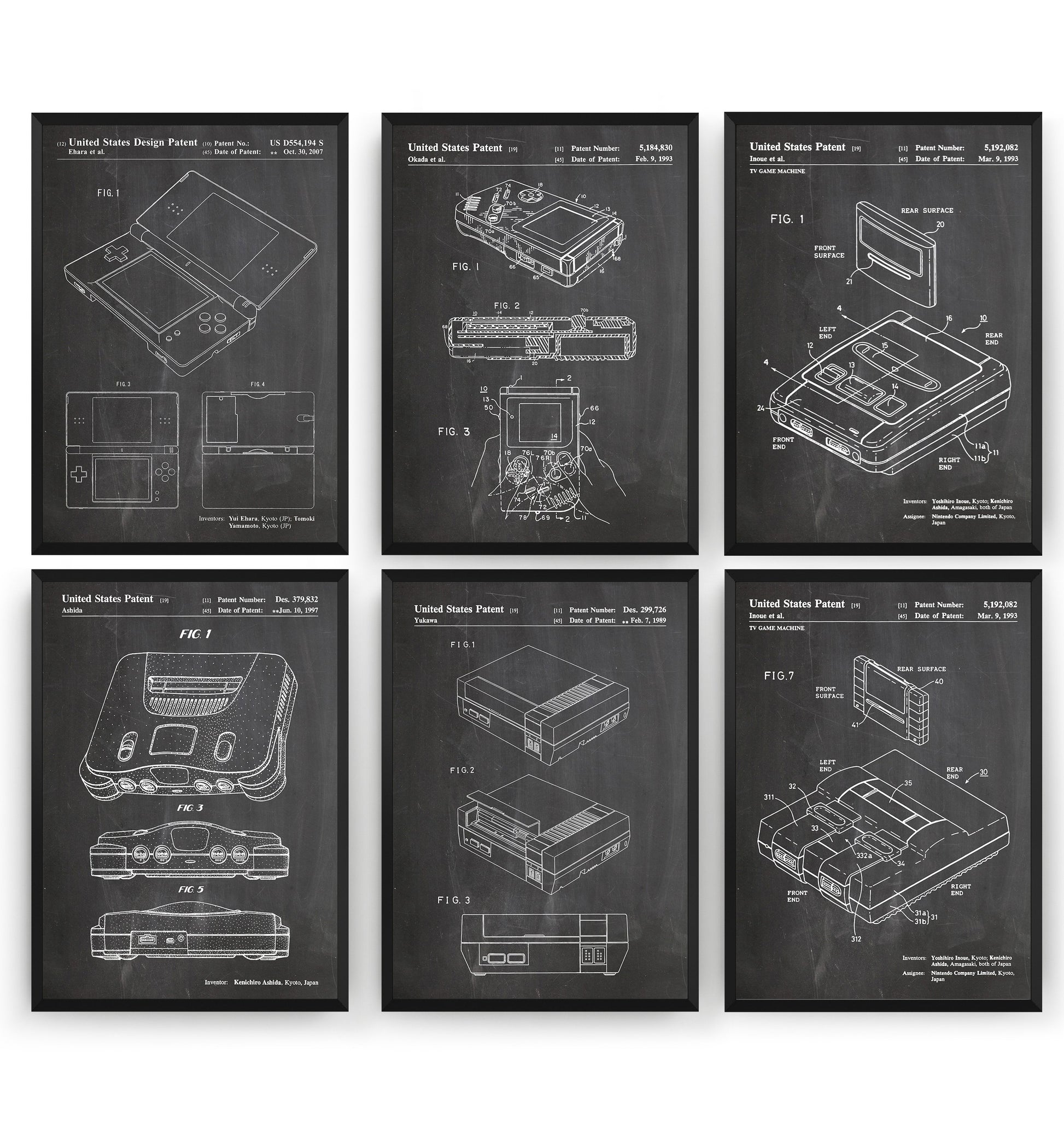 Retro Gaming Set Of 6 Patent Prints - Magic Posters