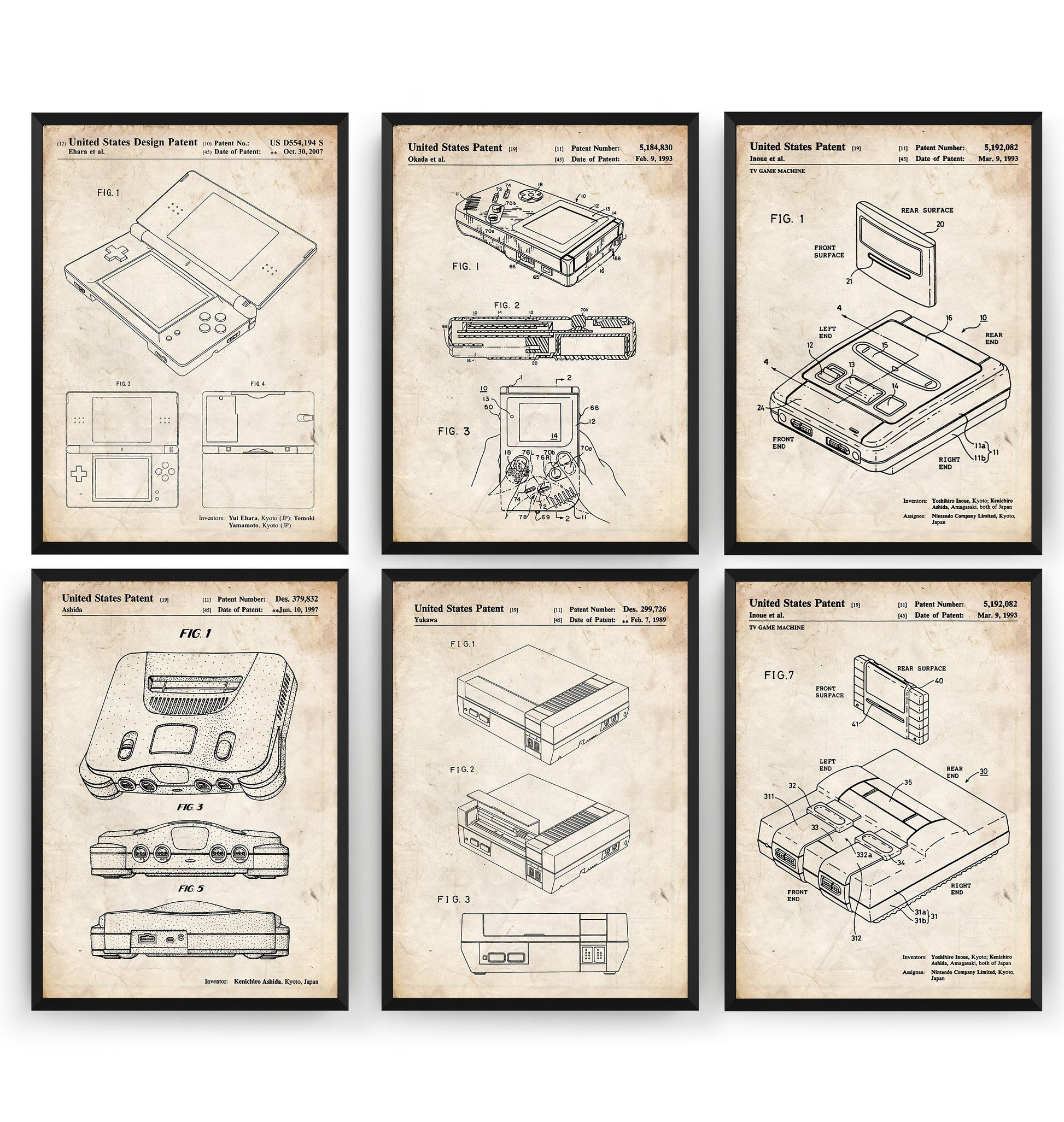 Retro Gaming Set Of 6 Patent Prints - Magic Posters