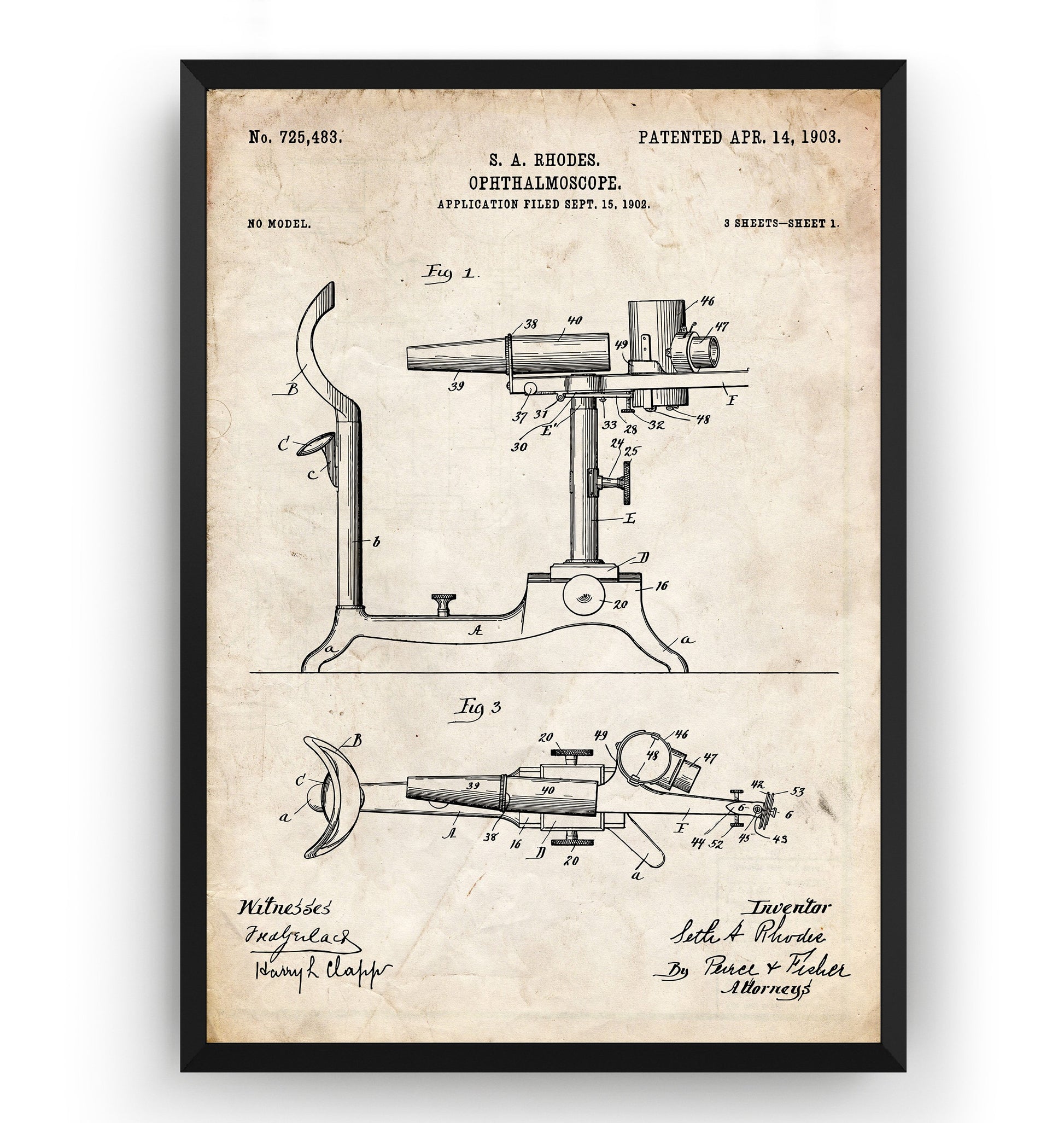 Ophthalmoscope 1903 Patent Print - Magic Posters