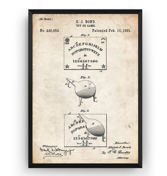 Ouija Board 1891 Patent Print - Magic Posters