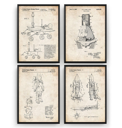 Outer Space Set Of 4 Patent Prints - Magic Posters