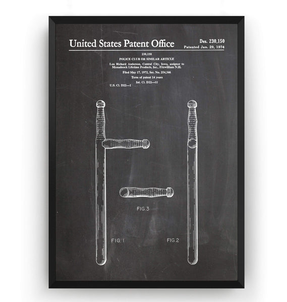 Police Club Patent Print - Magic Posters
