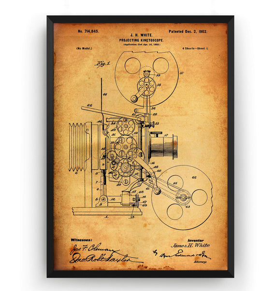 Projecting Kinetoscope 1902 Patent Print - Magic Posters
