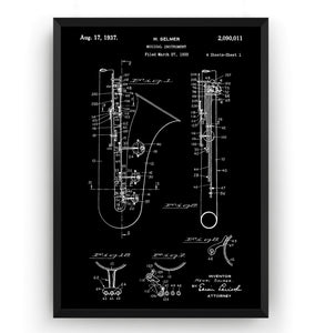 Saxophone 1935 Patent Print - Magic Posters