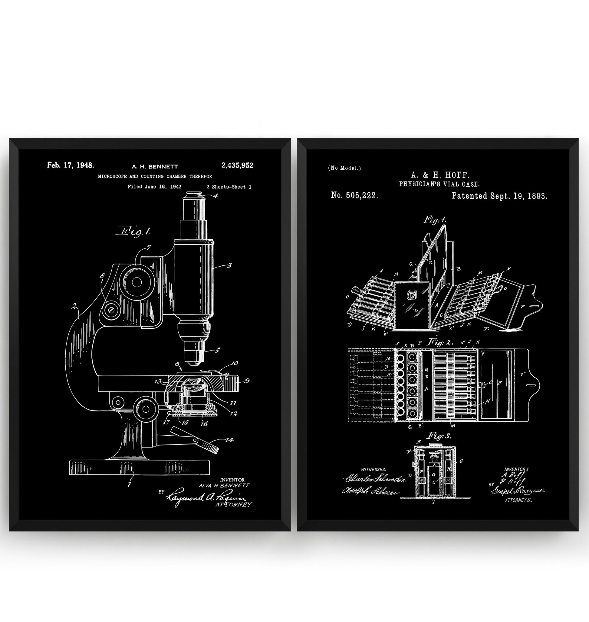 Scientist Set Of 2 Patent Prints - Magic Posters