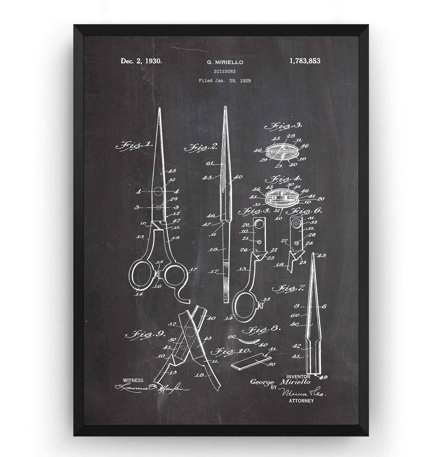Scissors Patent Print - Magic Posters