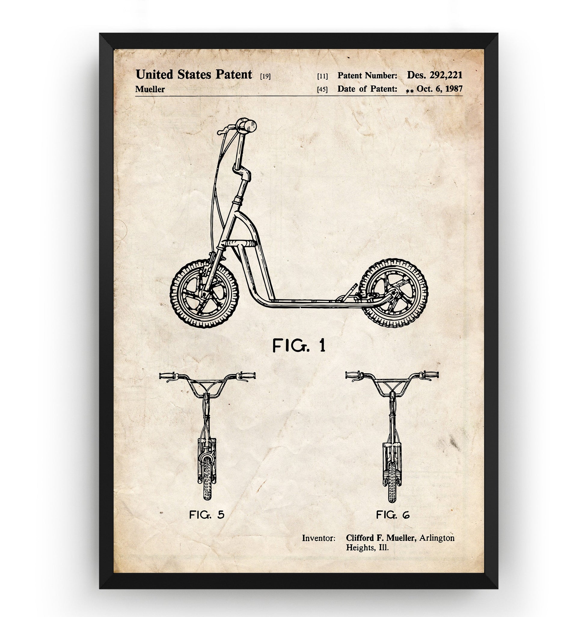 Scooter 1987 Patent Print - Magic Posters