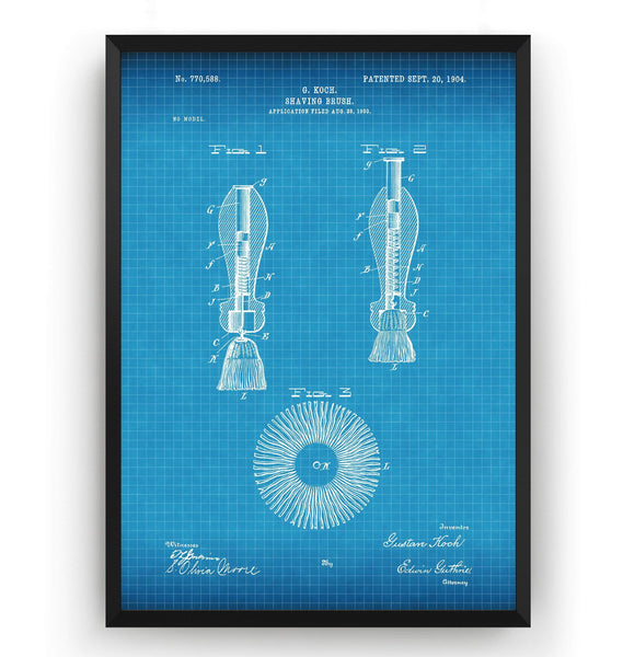 Shaving Brush Patent Print - Magic Posters