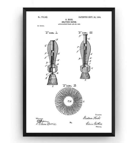 Shaving Brush Patent Print - Magic Posters