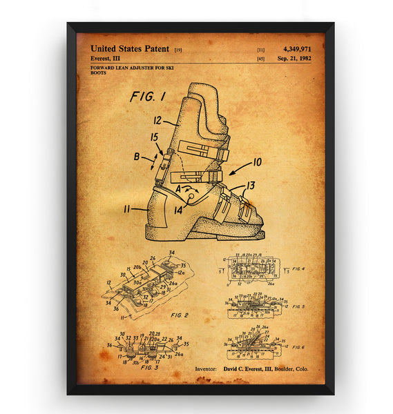 Ski Boot 1982 Patent Print - Magic Posters