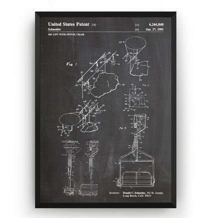 Ski Lift 1981 Patent Print - Magic Posters