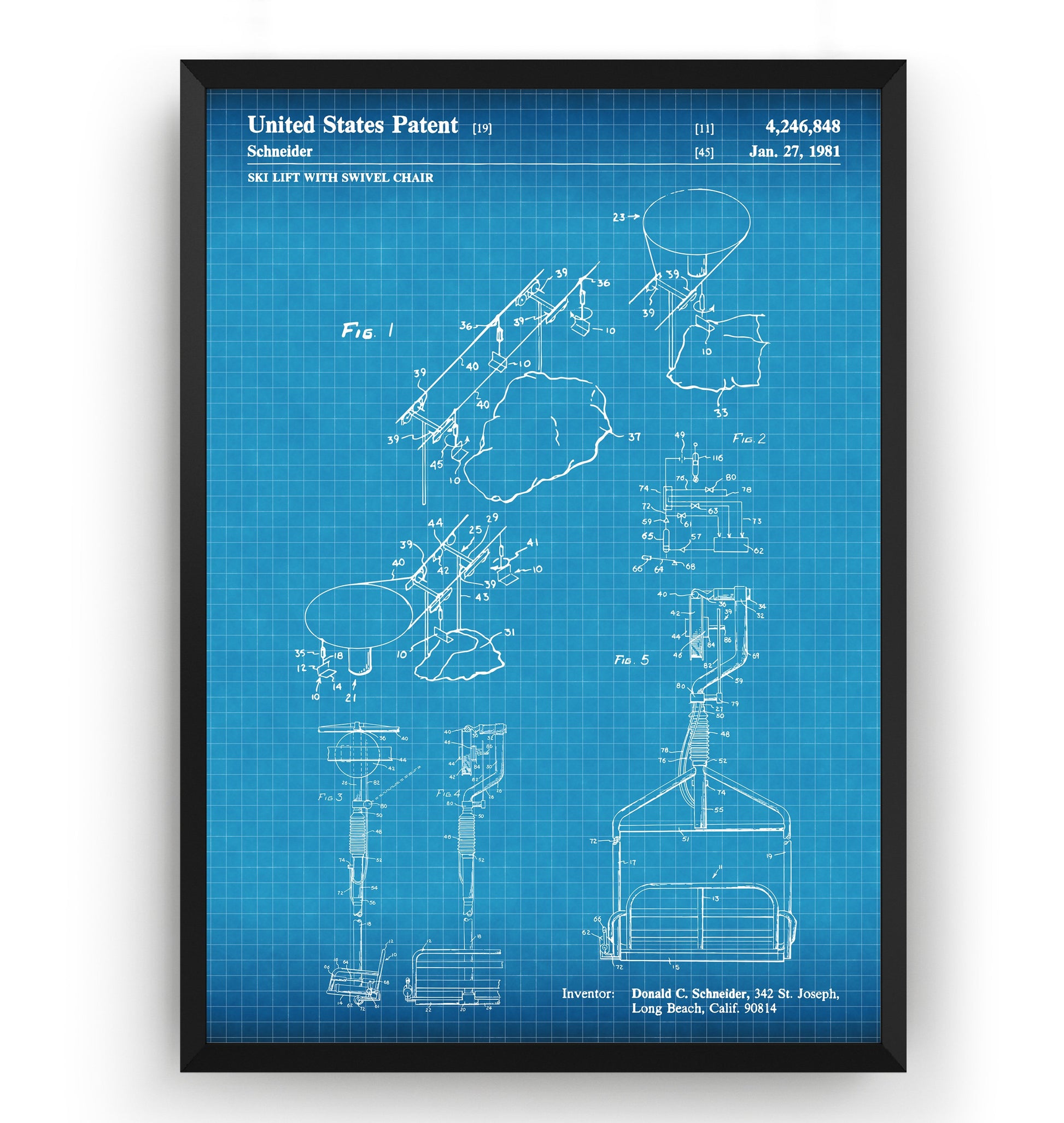 Ski Lift 1981 Patent Print - Magic Posters