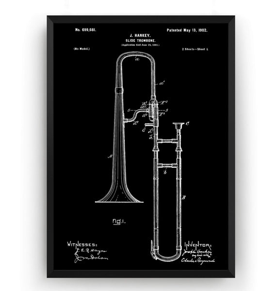 Slide Trombone 1902 Patent Print - Magic Posters