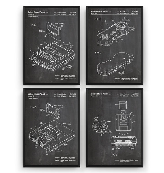 SNES Set Of 4 Patent Prints - Magic Posters